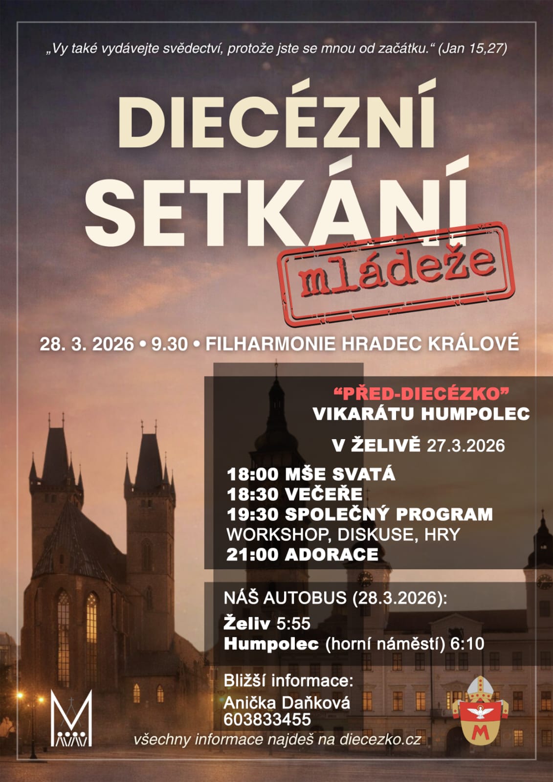 Plakátek s informacemi o společné dopravě.